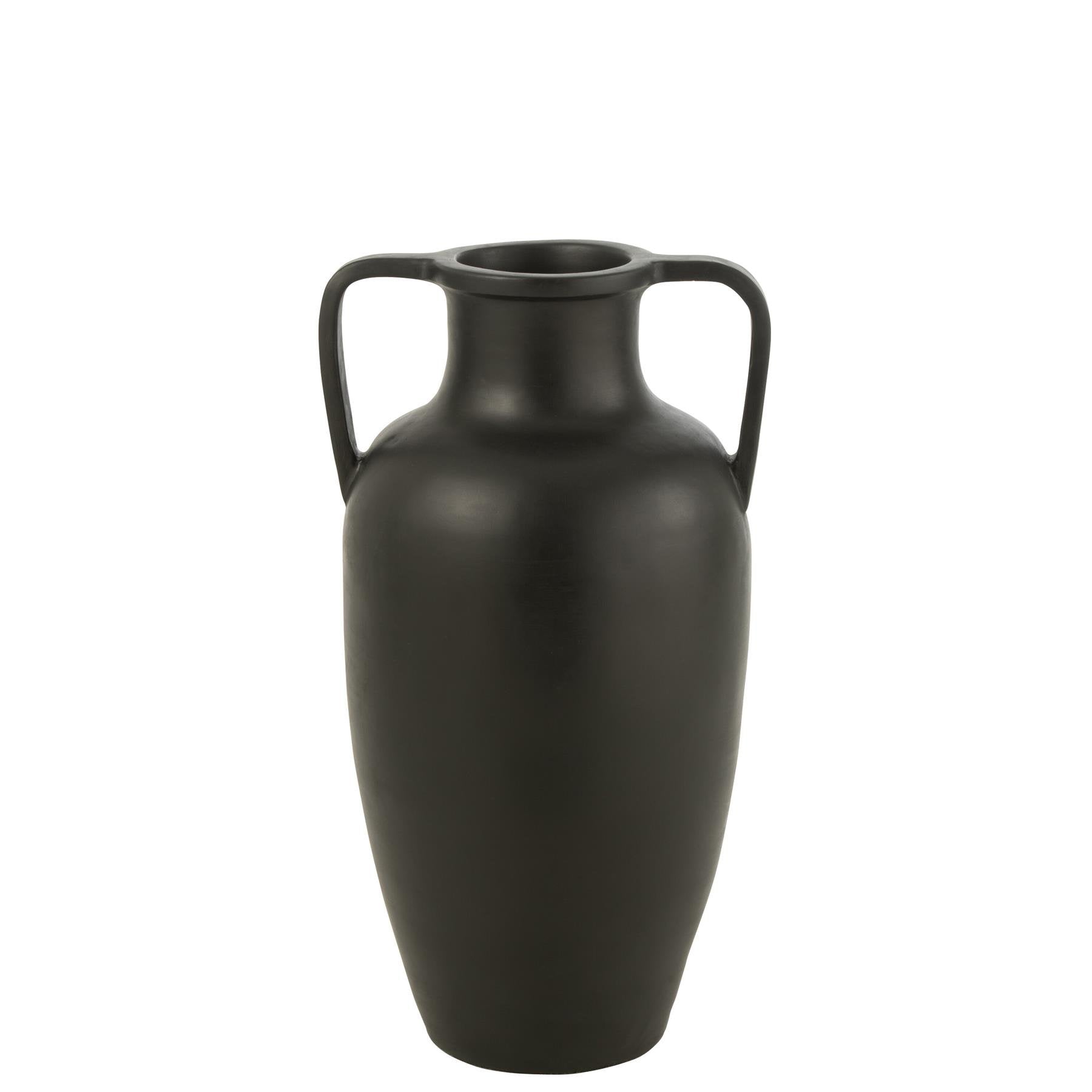 Vaas 2 Armen Terracotta Zwart 66cm Large - Vaas - J-Line - livinglovely.nl