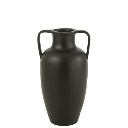 Vaas 2 Armen Terracotta Zwart 66cm Large - Vaas - J-Line - livinglovely.nl