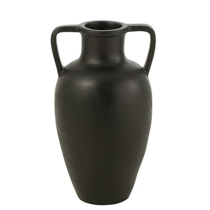 Vaas 2 Armen Terracotta Zwart Small - Vaas - J-Line - livinglovely.nl