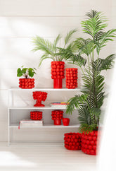 Vaas Aardbeien Cover Keramiek Rood Dia15cmxH26,5cm J-Line - Vaas - J-Line - livinglovely.nl