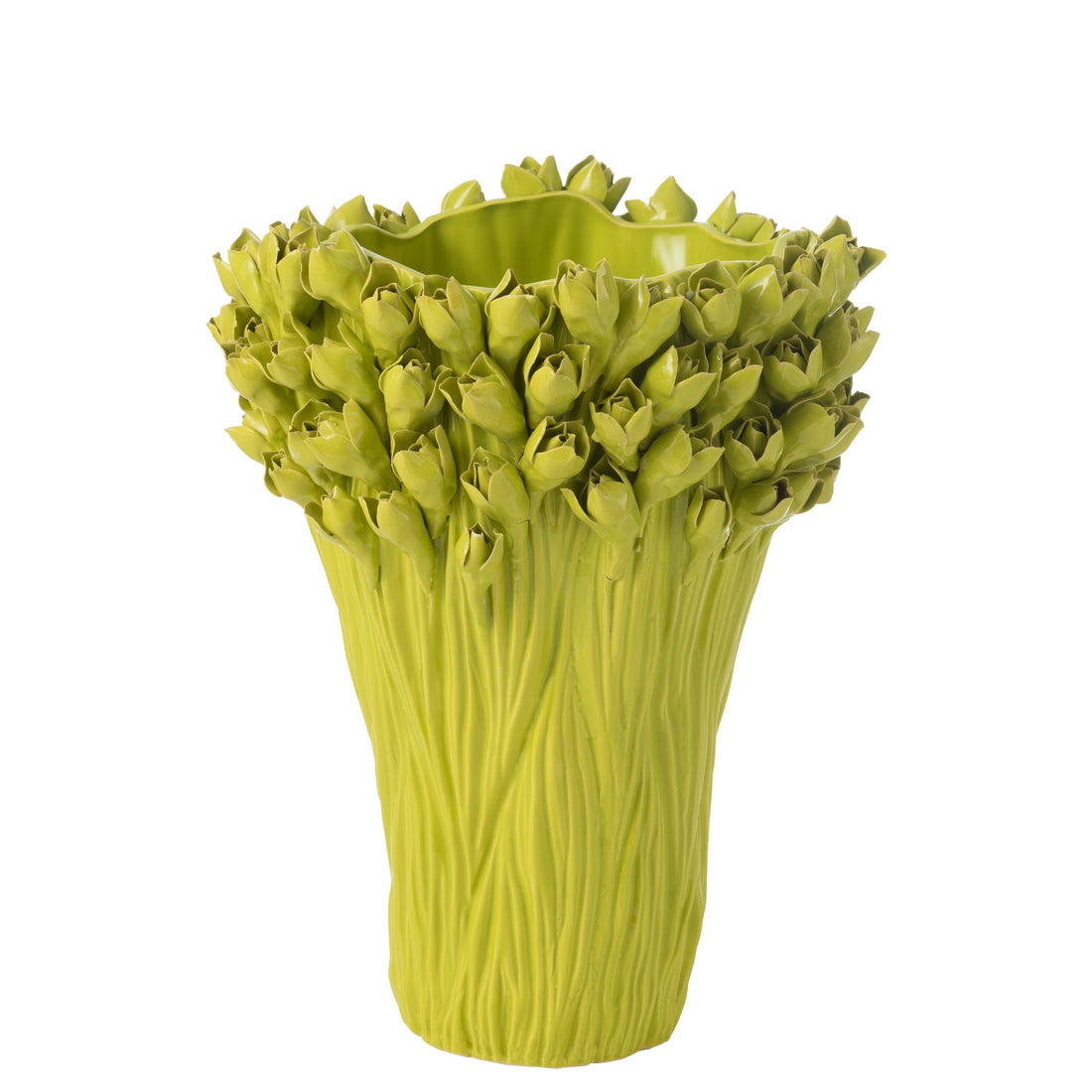 Vaas Ambrosia Keramiek Groen Large Dia35cmxH43,5cm J-Line - Vaas - J-Line - livinglovely.nl