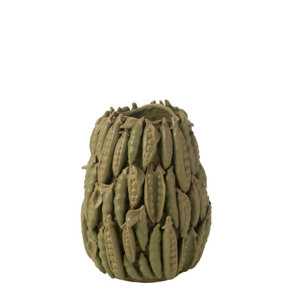Vaas Botanica Bonen Hoog Keramiek Groen