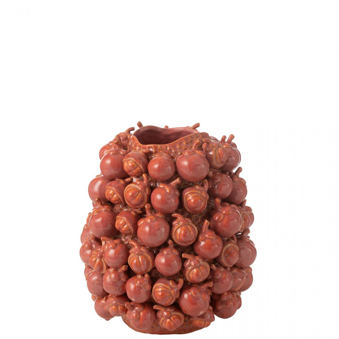 Vaas Botanica Keramiek Koper Roze Small L32xB31xH36cm J-Line - Vaas - J-Line - livinglovely.nl