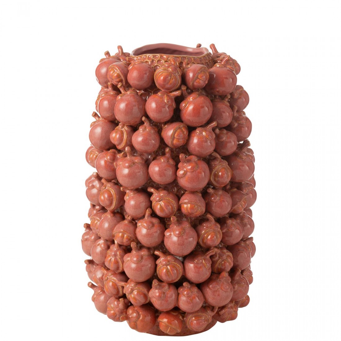 Vaas Botanica Klei Koper Roze Large L32,5cmxB30,5xH49cm J-Line - Vaas - J-Line - livinglovely.nl