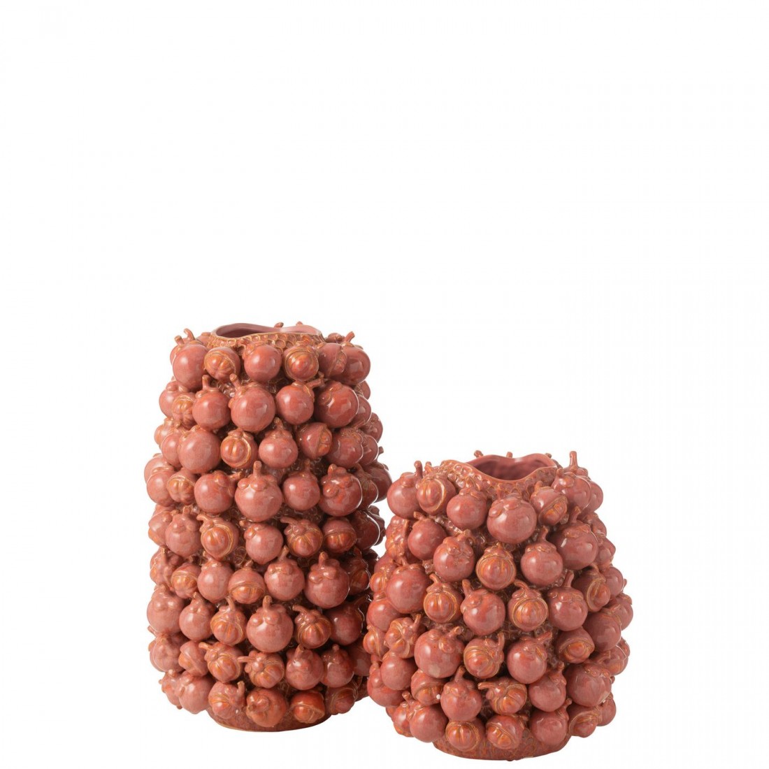 Vaas Botanica Klei Koper Roze Large L32,5cmxB30,5xH49cm J-Line - Vaas - J-Line - livinglovely.nl