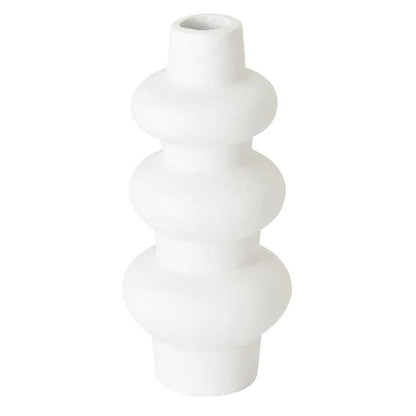 Vaas Bubble van MUST Living, hoge witte vaas van vezelcement met bubbelpatroon