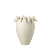 Vaas Budgie Keramiek Wit Small Dia 33cmxH40cm J-Line - Vaas - J-Line - livinglovely.nl