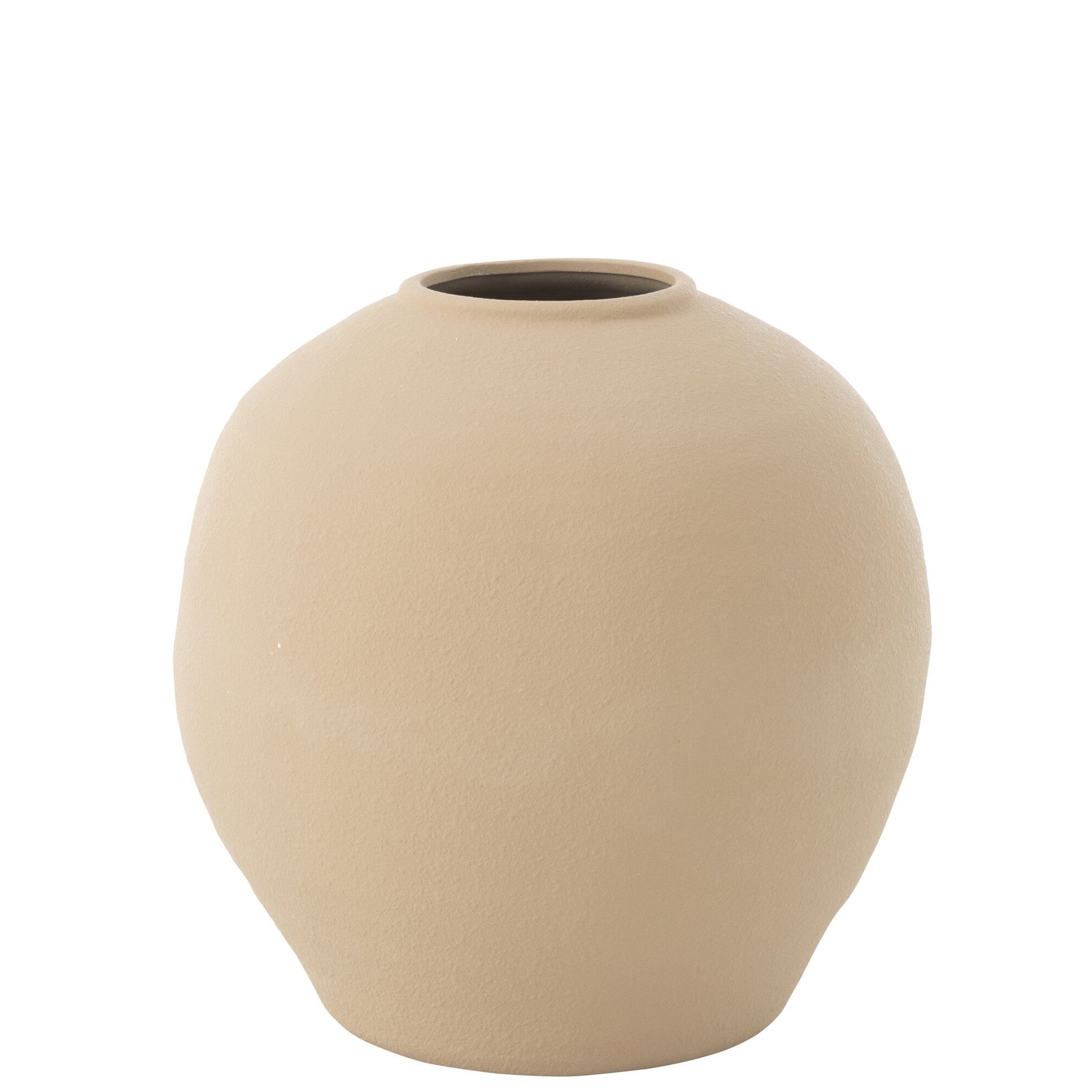 Vaas Cassia Rond keramiek Naturel Large Dia 37xh38cm J-Line - Vaas - J-Line - livinglovely.nl