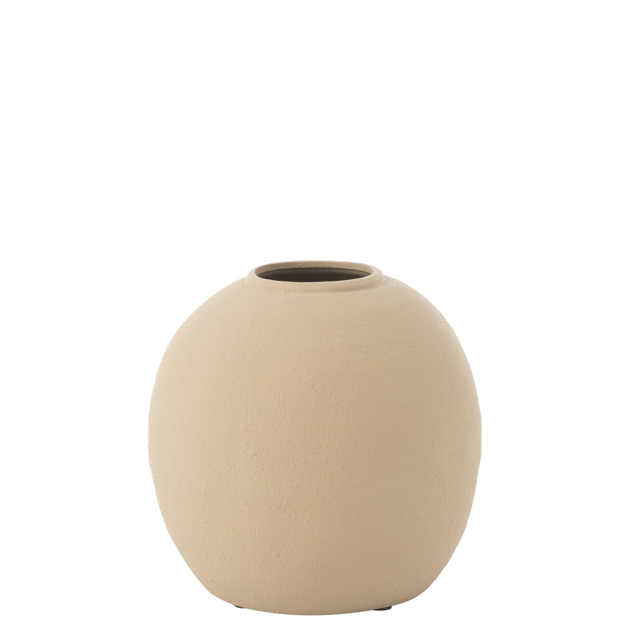Vaas Cassia Rond Keramiek Naturel Small Dia 29,5h28cm J-Line - Vaas - J-Line - livinglovely.nl