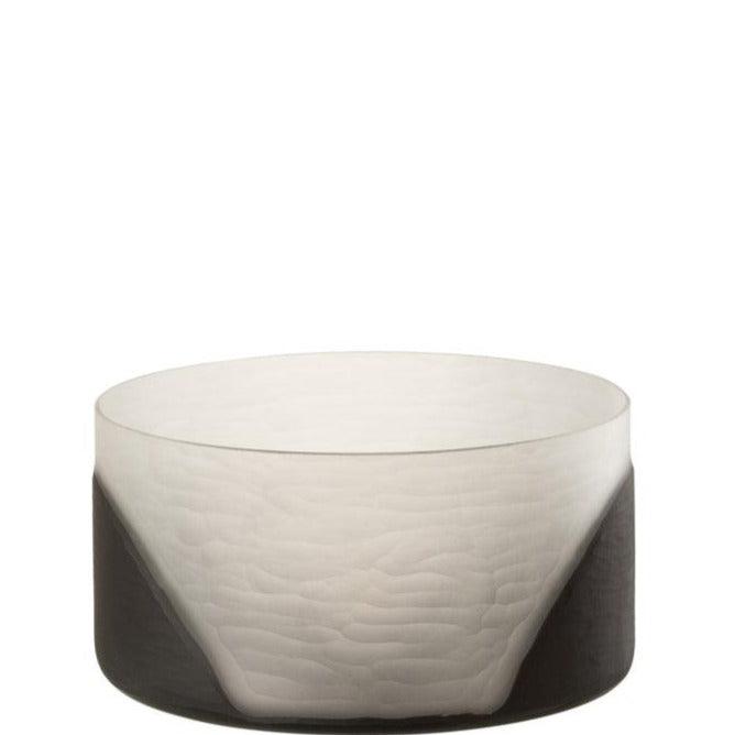 Vaas Circulo Plat Glas Zwart Transparant - Vaas - J-Line - livinglovely.nl