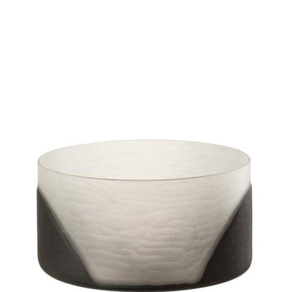 Vaas Circulo Plat Glas Zwart Transparant - Vaas - J-Line - livinglovely.nl