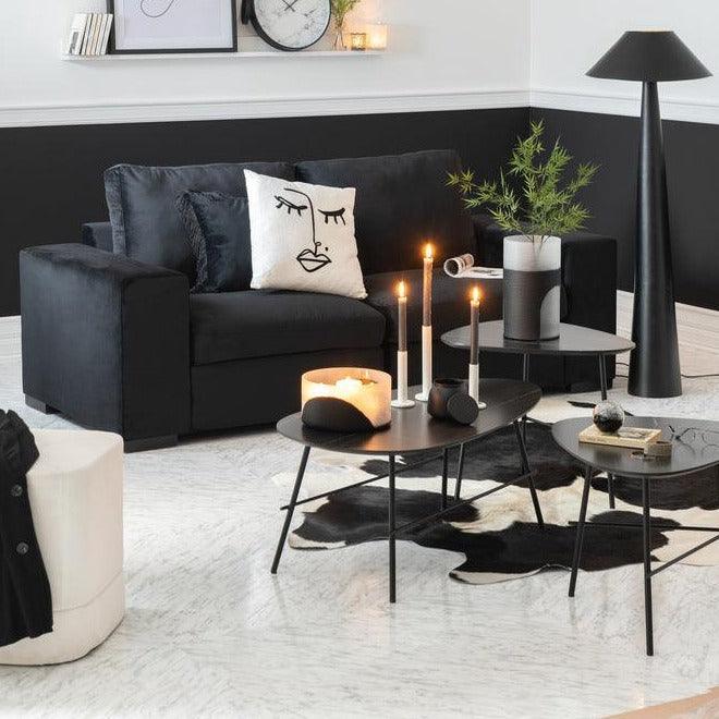 Vaas Circulo Plat Glas Zwart Transparant - Vaas - J-Line - livinglovely.nl