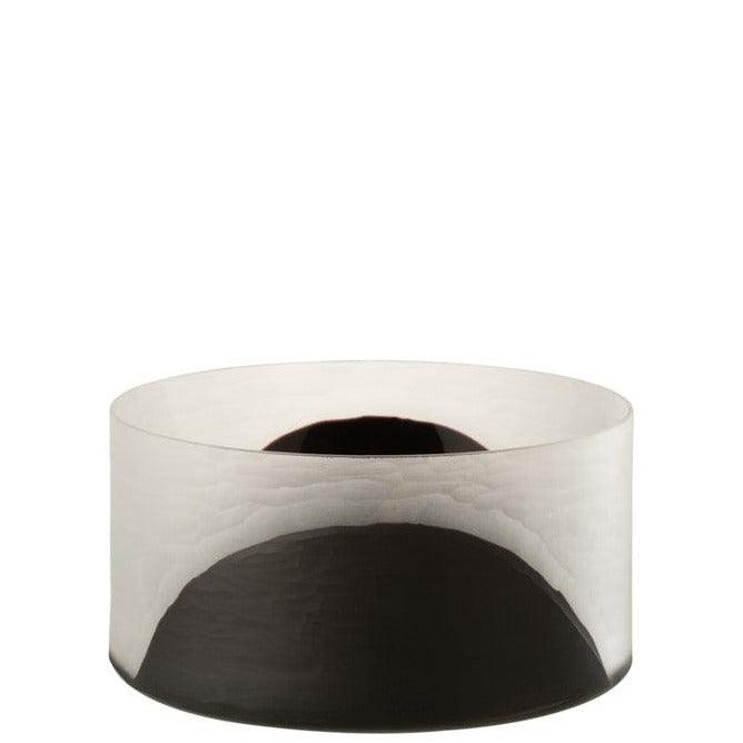 Vaas Circulo Plat Glas Zwart Transparant - Vaas - J-Line - livinglovely.nl