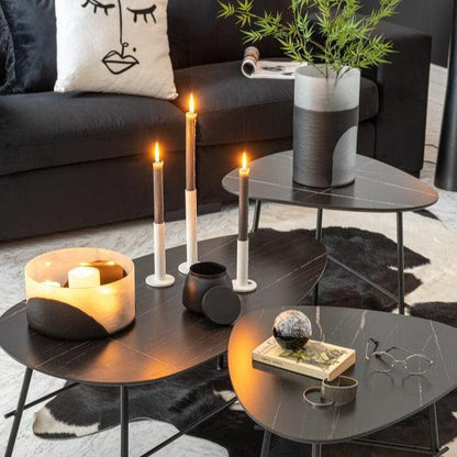 Vaas Circulo Plat Glas Zwart Transparant - Vaas - J-Line - livinglovely.nl
