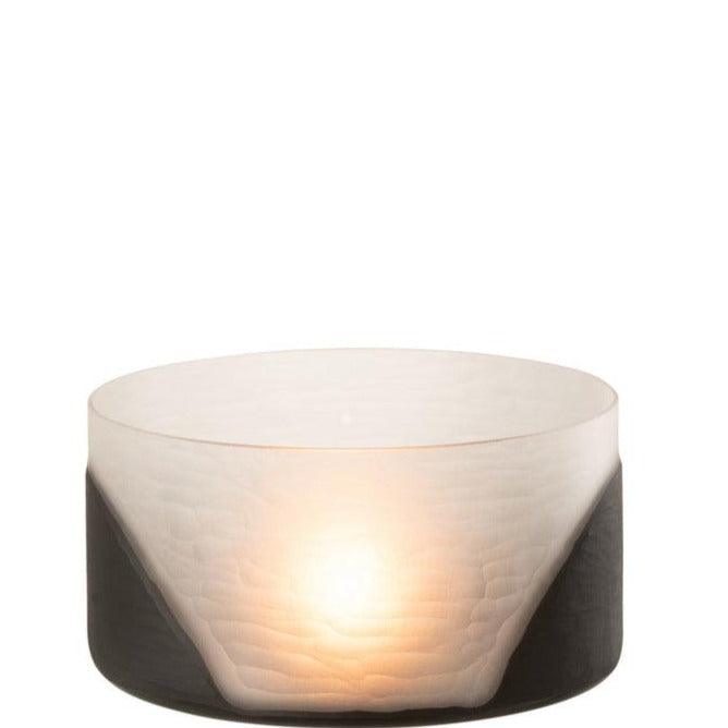 Vaas Circulo Plat Glas Zwart Transparant - Vaas - J-Line - livinglovely.nl