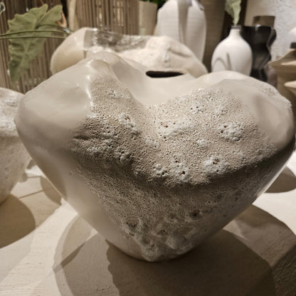 Vaas Dangelo L- 35.5 x 34.5 x 26.5 cm - Keramiek - Creme PTMD - Vaas - PTMD - livinglovely.nl