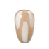 Vaas Dots Glas Licht Beige Wit Large van J-Line, glazen vaas met stippenmotief in licht beige en wit