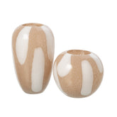 Vaas Dots Glas Licht Beige Wit Large van J-Line, vierde weergave van de glazen vaas