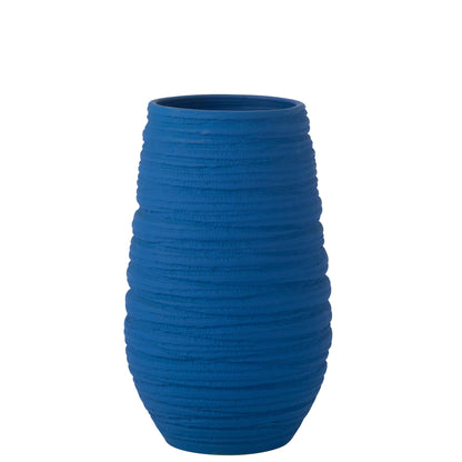 Vaas Fiesta Keramiek Blauw Large - Vaas - J-Line - livinglovely.nl