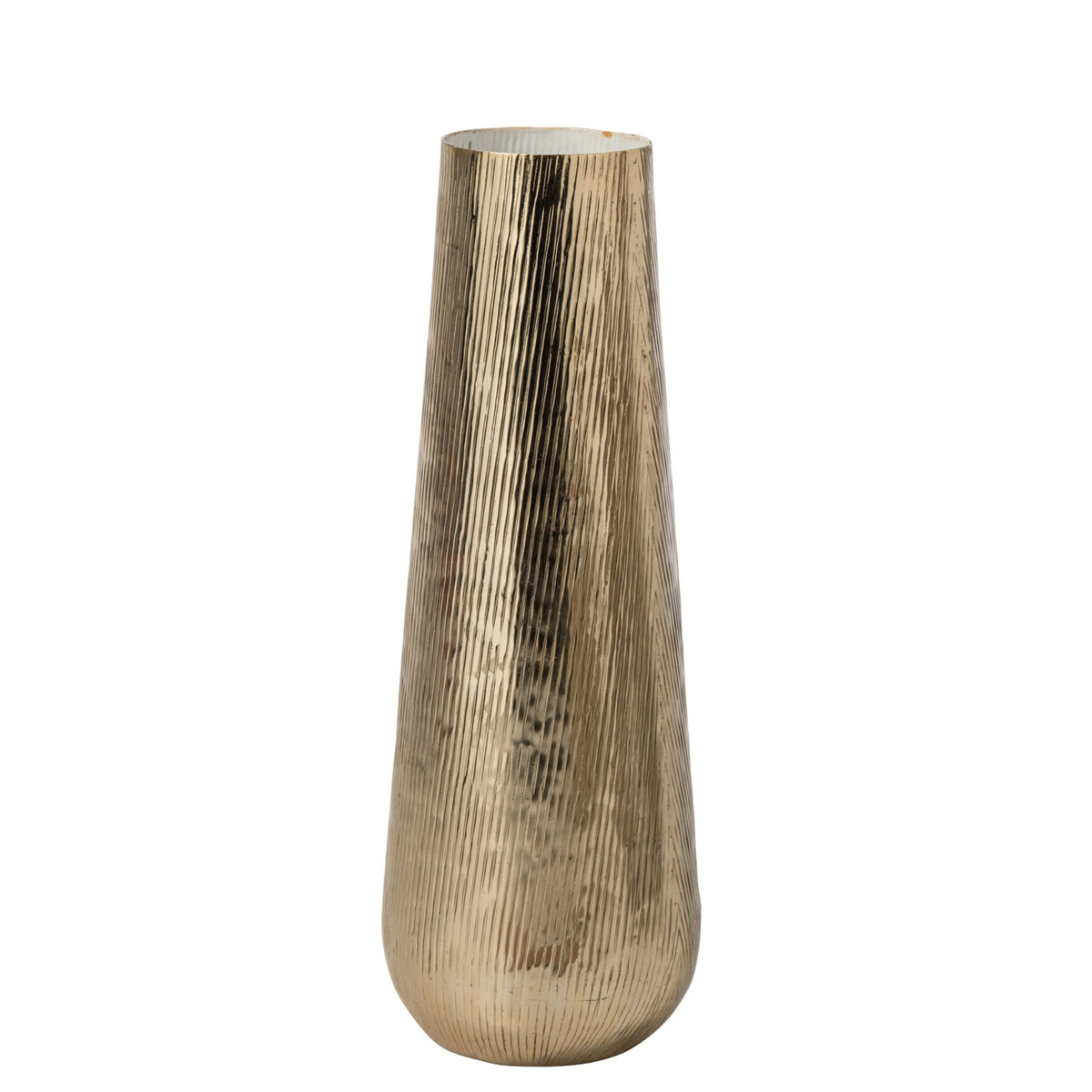 Vaas Gestreept Aluminium Goud/Wit Large J-Line