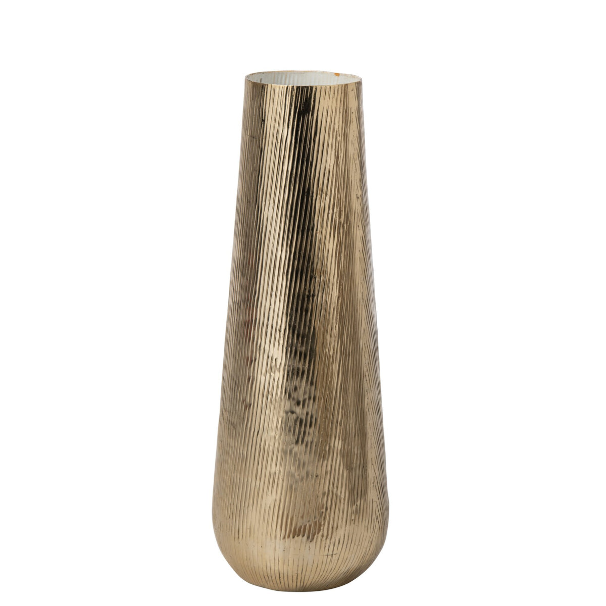 Vaas Gestreept Aluminium Goud/Wit Large J-Line