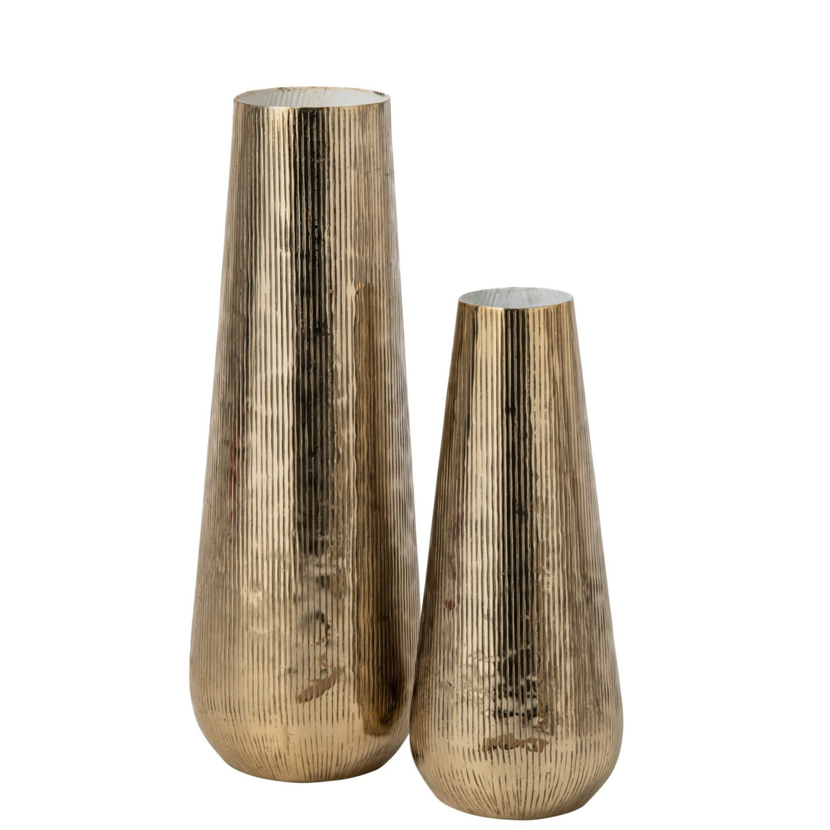 Vaas Gestreept Aluminium Goud/Wit Small J-Line
