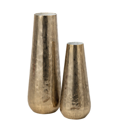 Vaas Gestreept Aluminium Goud/Wit Small J-Line