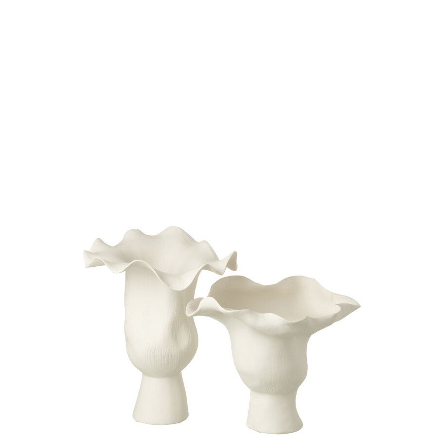 Vaas Helix Onregelmatig Keramiek Wit Ø31cmxH31cm J-Line