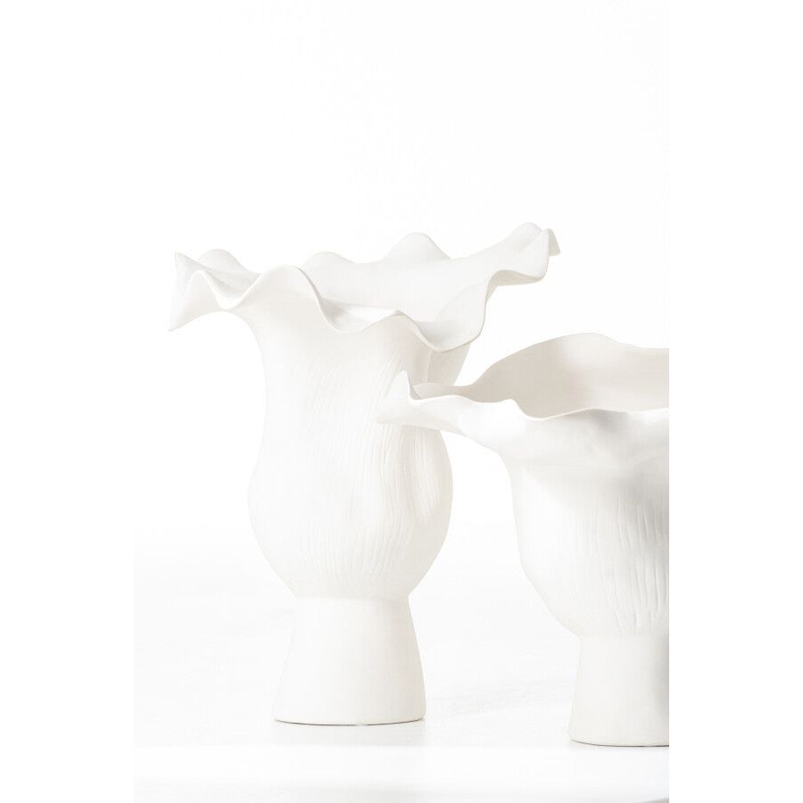 Vaas Helix Onregelmatig Keramiek Wit Ø31cmxH31cm J-Line