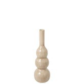 Vaas IJzer Licht Beige van J-Line, slanke hoge vaas van licht beige ijzer