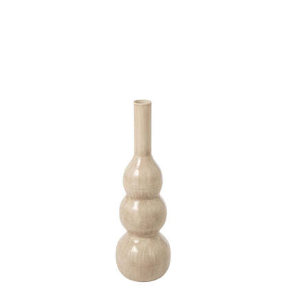 Vaas IJzer Licht Beige van J-Line, tweede weergave van de licht beige ijzeren vaas