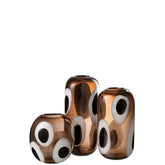 Vaas Izzy Glas Wit/Bruin Large L16xb13xh37cm J-Line - Vaas - J-Line - livinglovely.nl