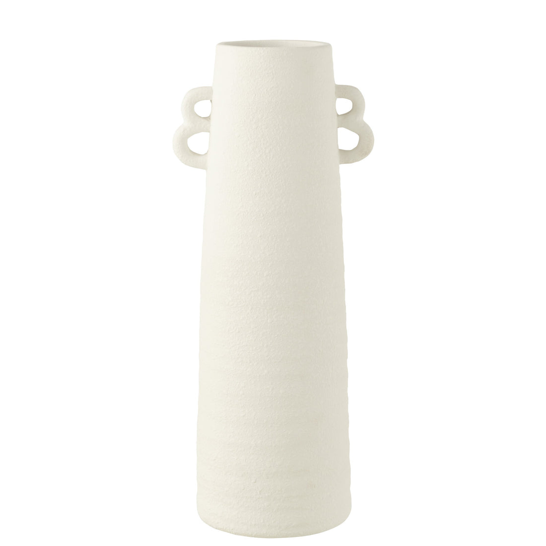 Vaas Kegel Klei Wit Large 22x18x55cm - Vaas - J-Line - livinglovely.nl