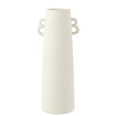 Vaas Kegel Klei Wit Large 22x18x55cm - Vaas - J-Line - livinglovely.nl
