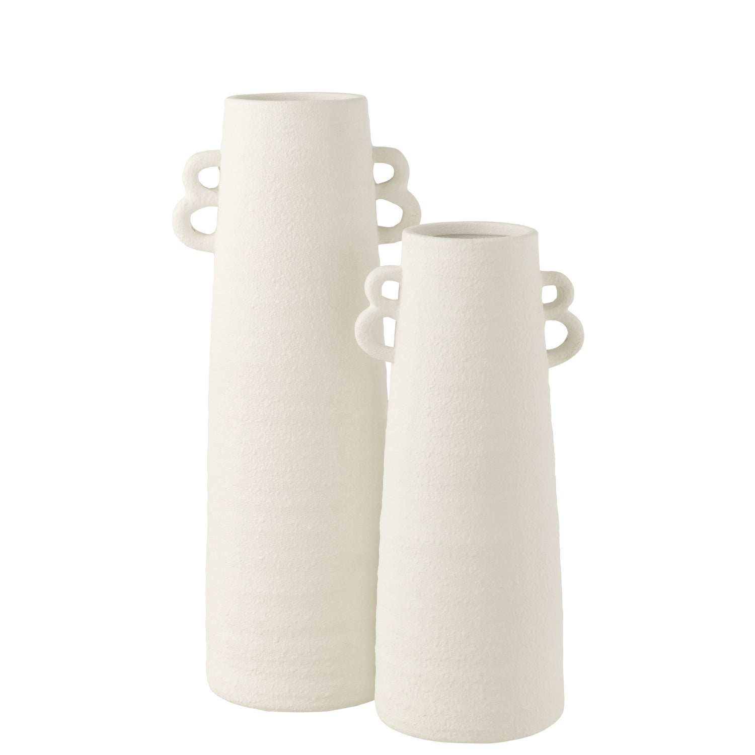 Vaas Kegel Klei Wit Large 22x18x55cm - Vaas - J-Line - livinglovely.nl