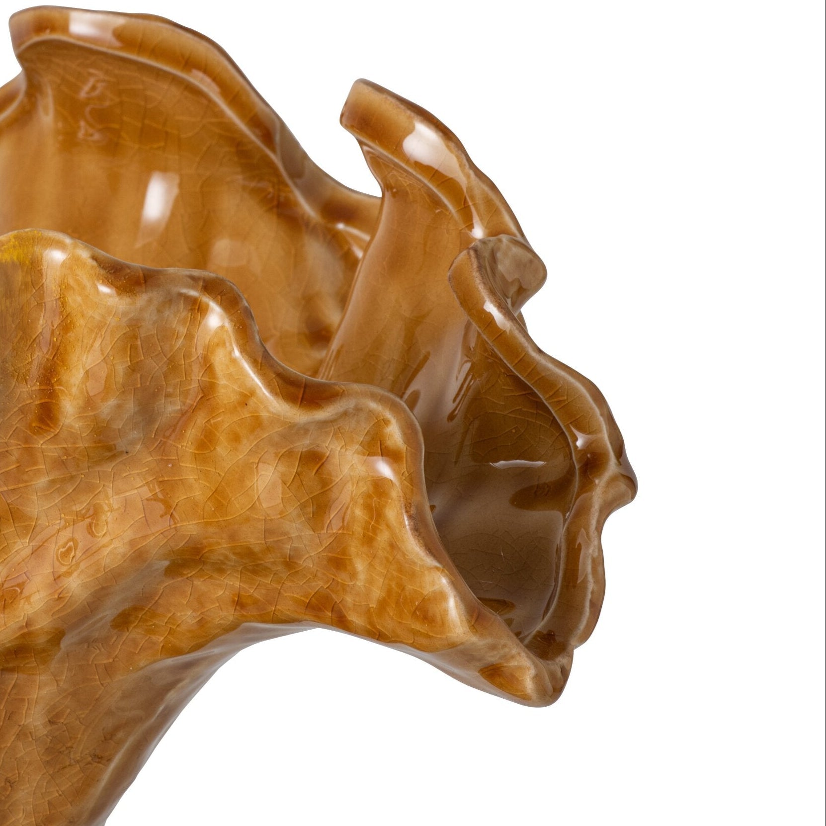 Vaas Klei Mosterdgeel Large van J-Line, tweede weergave van de mosterdgele kleivaas