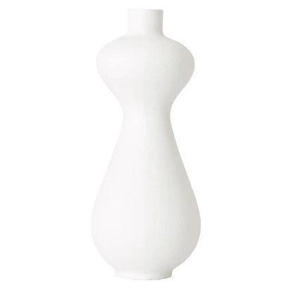 Vaas Lady van MUST Living, close-up van de witte structuurverf op het hoge model