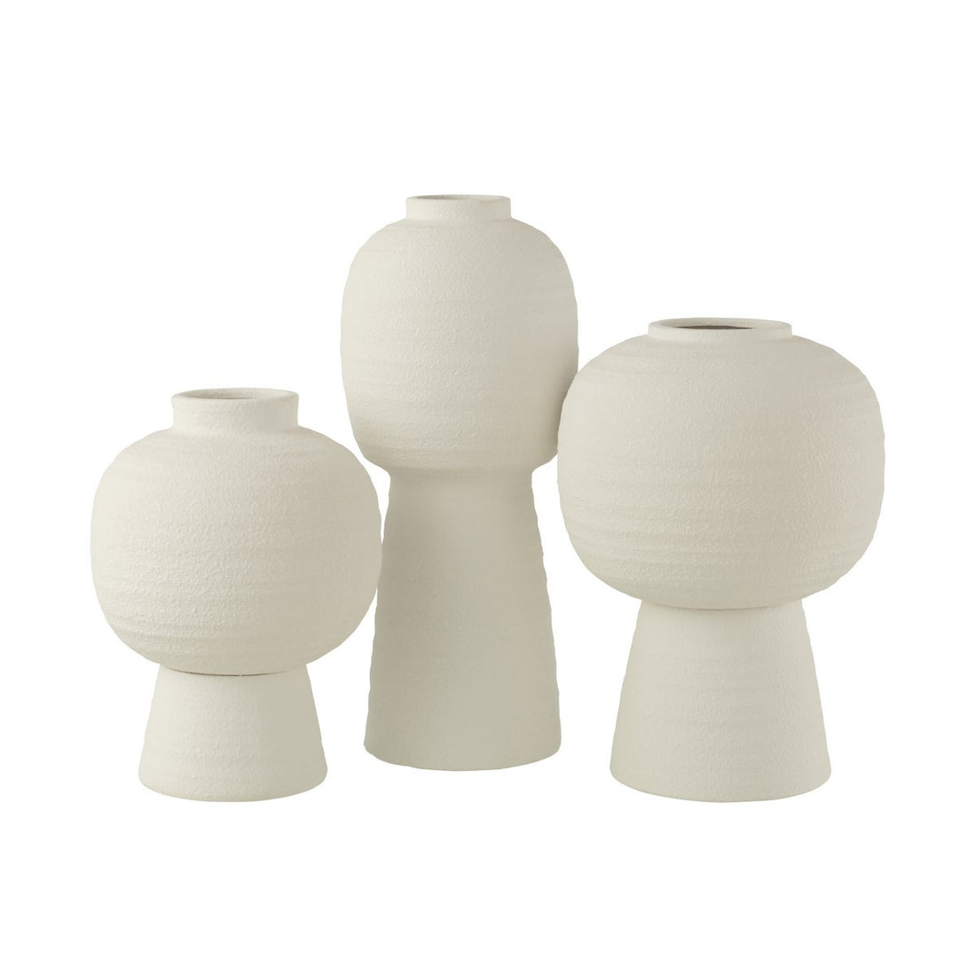 Vaas Lantaarn Keramiek Wit Large Dia 21,5cmxH50cm J-Line - Vaas - J-Line - livinglovely.nl