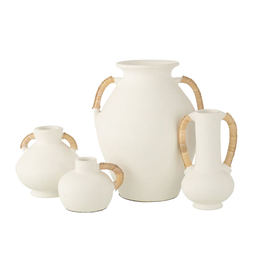 Vaas Leo Terracotta Wit/Natuur