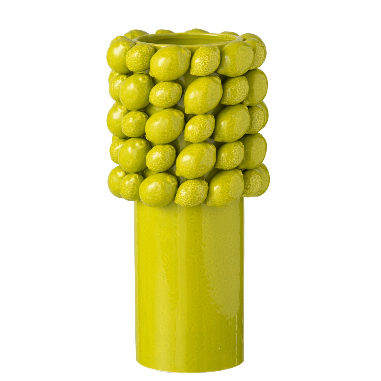 Vaas Limoen Keramiek Groen Large - Vaas - J-Line - livinglovely.nl