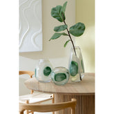 Vaas Livy Glas Groen/Wit/Transparant Large Ø17,5xH37cm J-Line
