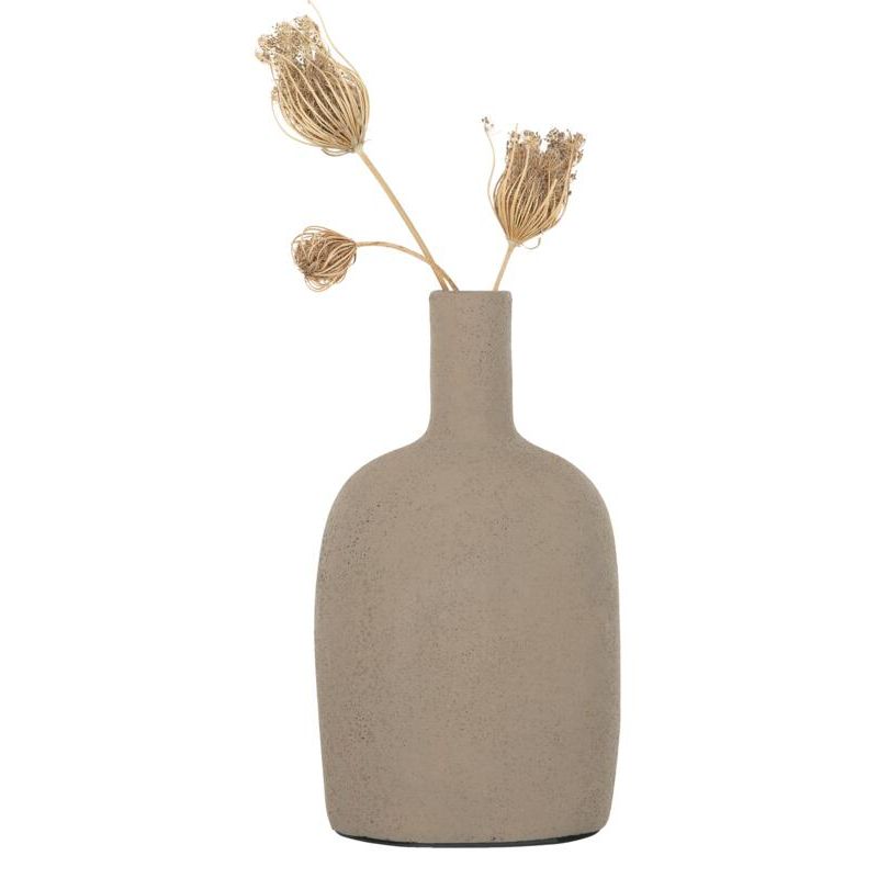 Vaas Lou van MUST Living, hoge smalle vaas van 31cm in zandkleurig terracotta