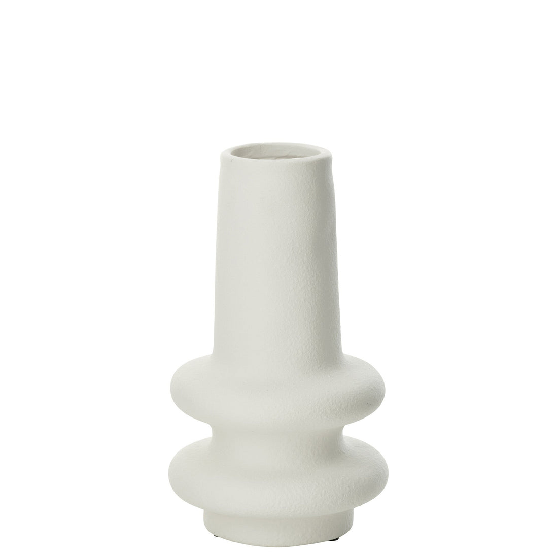 Vaas Lyra Keramiek Wit Small Dia 18cmxH32cm J-Line - Vaas - J-Line - livinglovely.nl