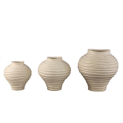 Vaas Mickie - Ø21cm - Keramiek - Beige PTMD - Vaas - PTMD - livinglovely.nl
