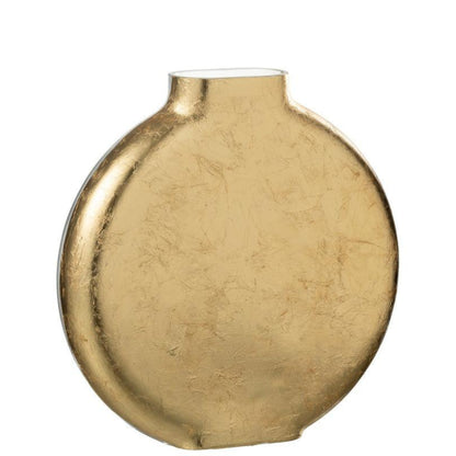 Vaas Miki Glas Transparant/Goud Large J-Line - Vaas - J-Line - livinglovely.nl