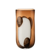 Vaas Mona Glas Transparant/Bruin Small van J-Line, glazen vaas in helder glas met warme bruine tint, 33cm hoog