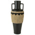 Vaas Motief+Handvaten Terracotta/Gras Zwart/Naturel J-Line