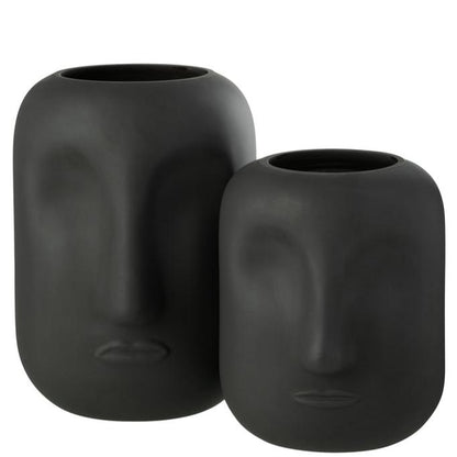 Vaas Noe Glas Zwart Large - Vaas - J-Line - livinglovely.nl