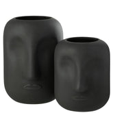 Vaas Noe Glas Zwart Small - Vaas - J-Line - livinglovely.nl