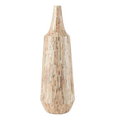 Vaas Nuye Fles Schelpen/Papier Beige - Vaas - J-Line - livinglovely.nl